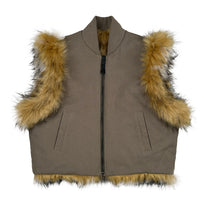 DINGYUN ZHANG Reversible Faux Fur Gilet Coyote