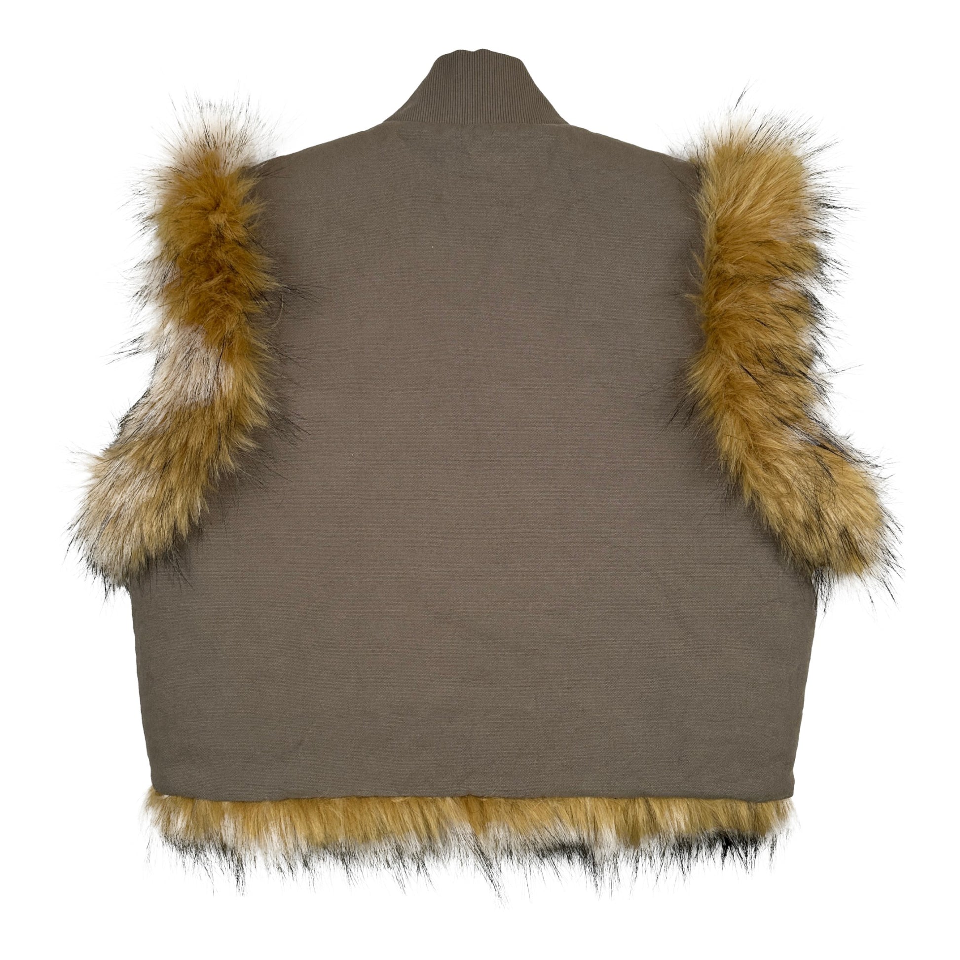 DINGYUN ZHANG Reversible Faux Fur Gilet Coyote