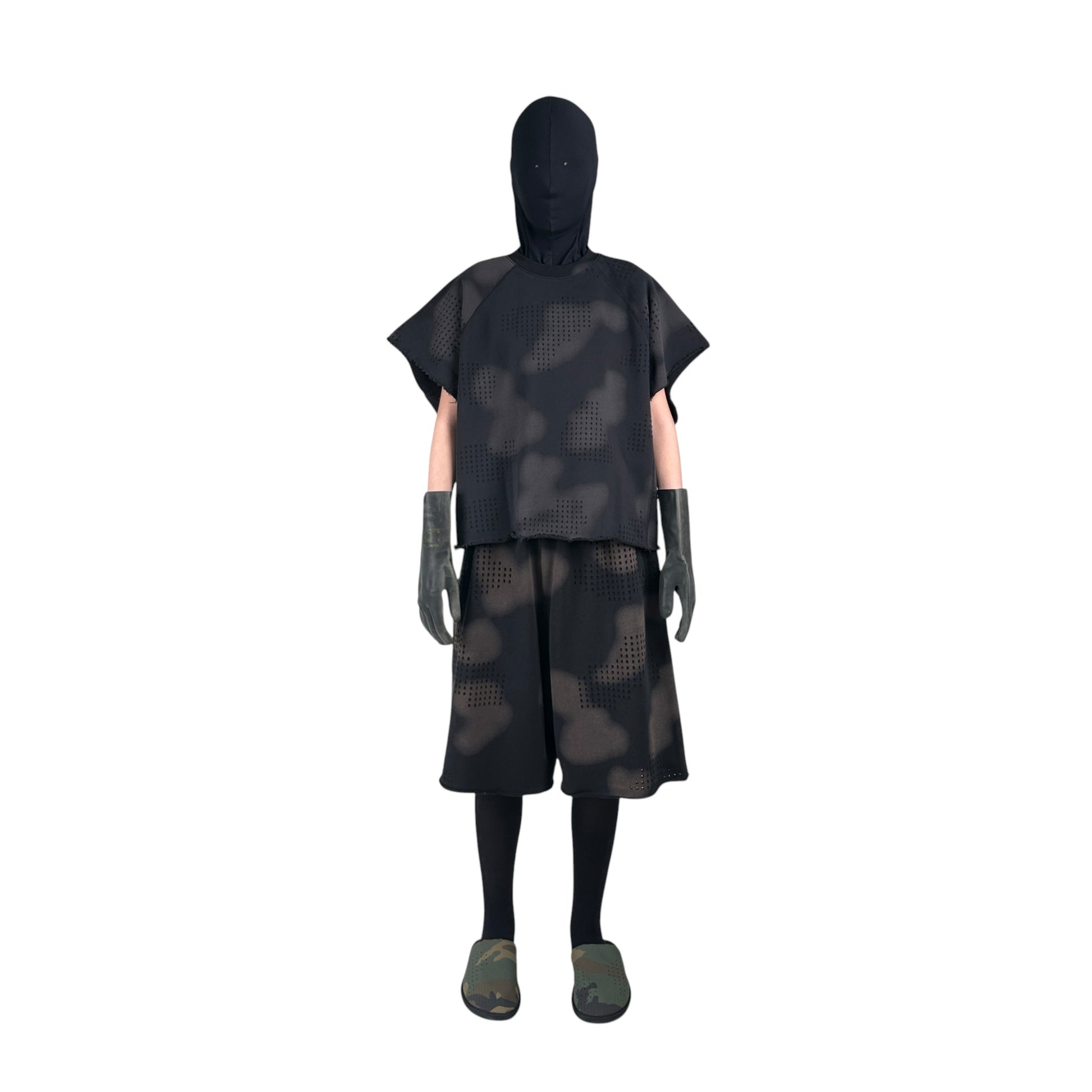 DINGYUNG ZHANG Grid Camo Panelled T-Shirt