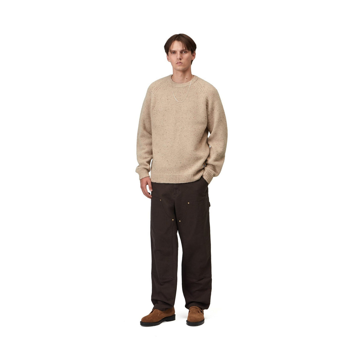 Carhartt WIP Anglistic Sweater Speckled Fleur de Sel