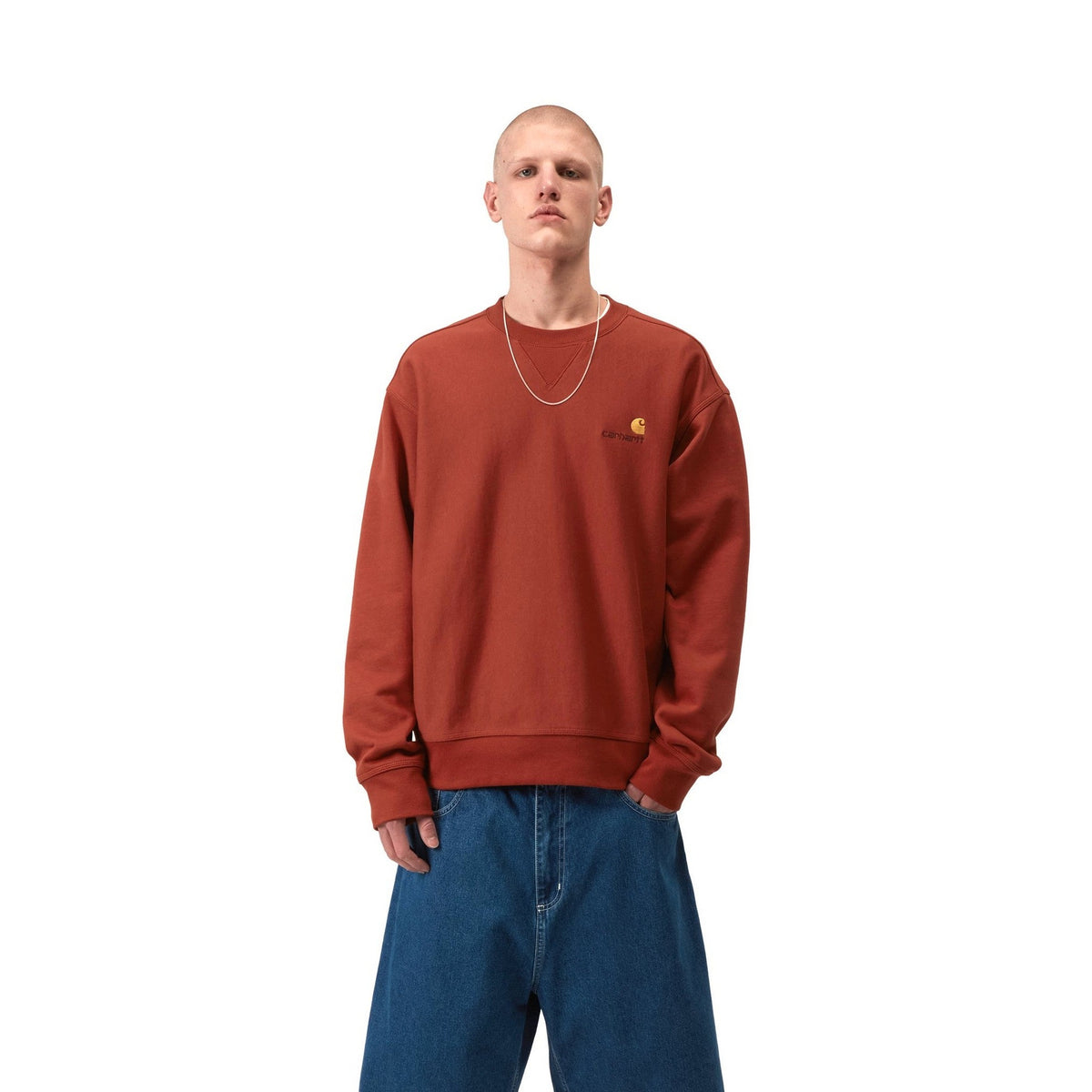 Carhartt WIP American Script Sweatshirt Oxide Red