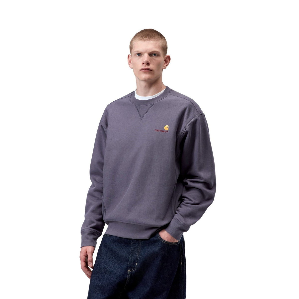 Carhartt WIP American Script Sweatshirt Shady Purple