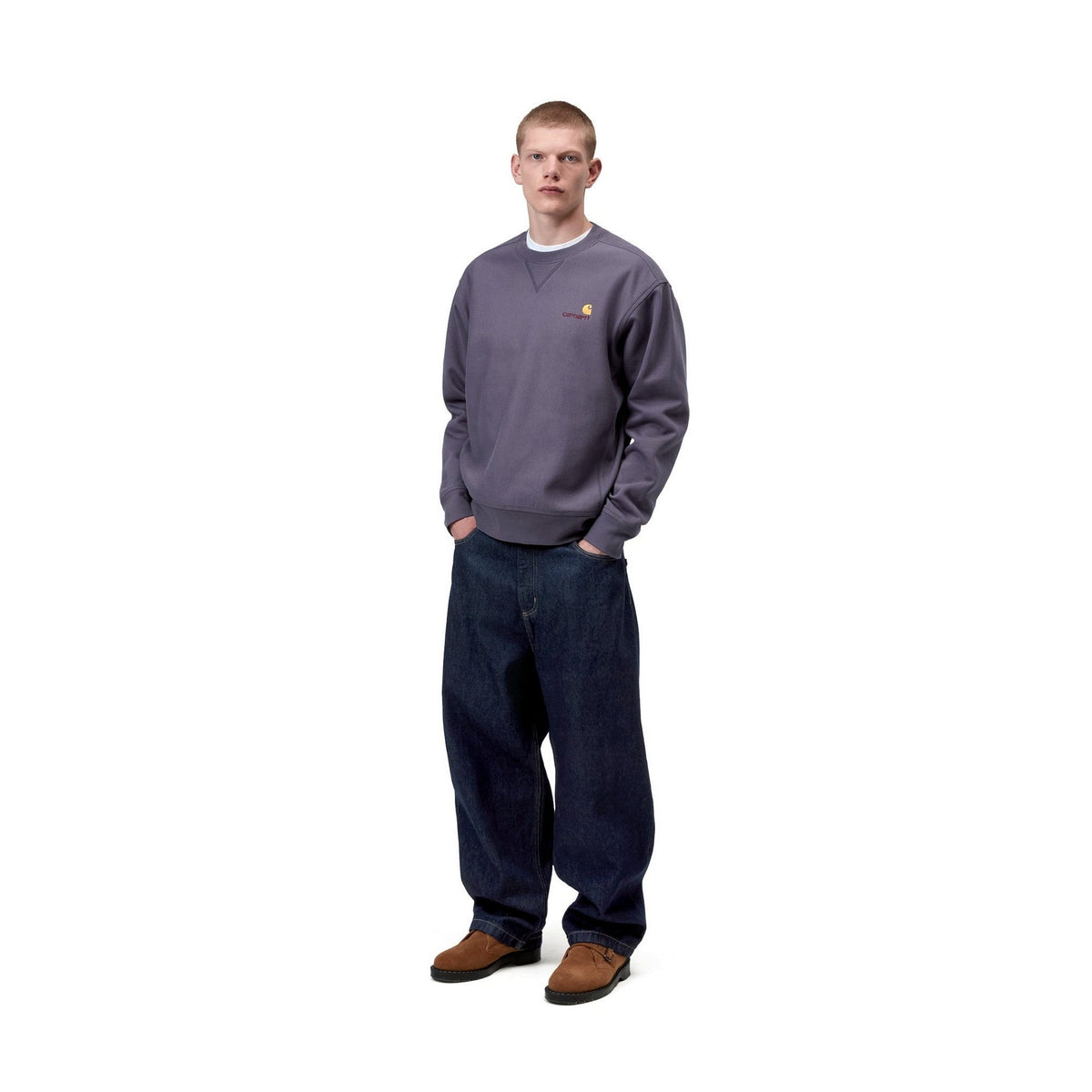 Carhartt WIP American Script Sweatshirt Shady Purple