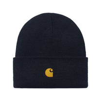 Carhartt WIP Chase Beanie Dark Navy / Gold