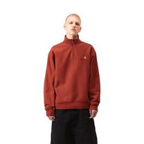 Carhartt WIP Half Zip American Script Sweatshirt Oxide Red