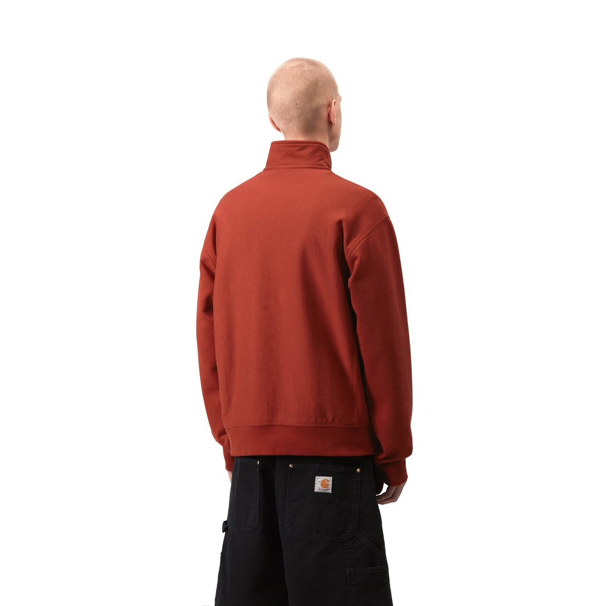 Carhartt WIP Half Zip American Script Sweatshirt Oxide Red