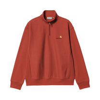 Carhartt WIP Half Zip American Script Sweatshirt Oxide Red