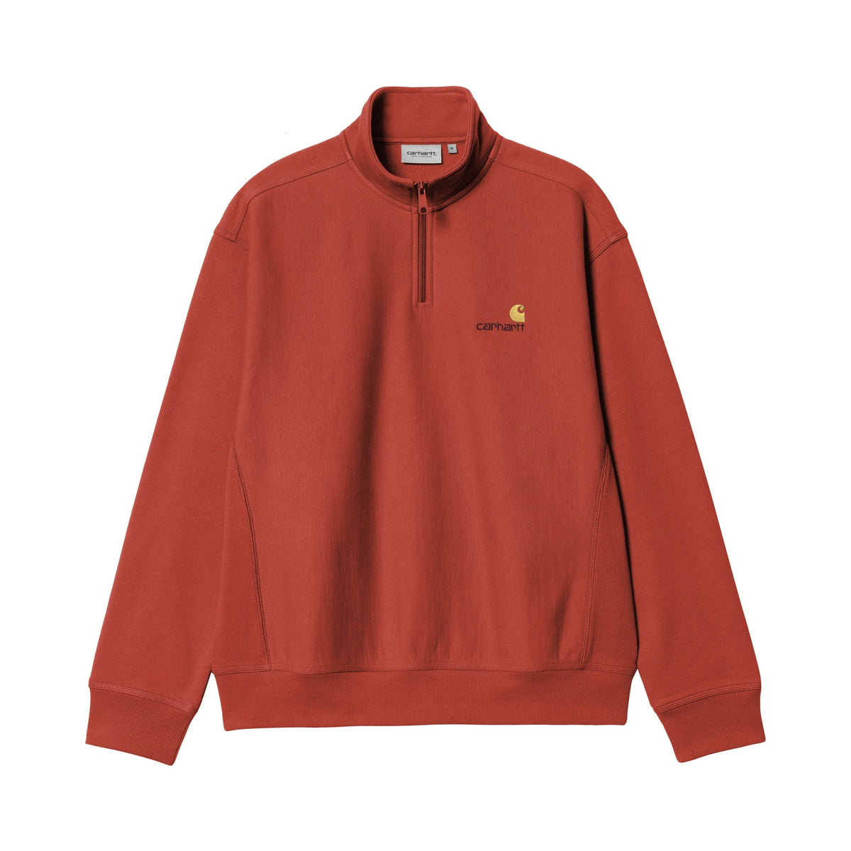 Carhartt WIP Half Zip American Script Sweatshirt Oxide Red