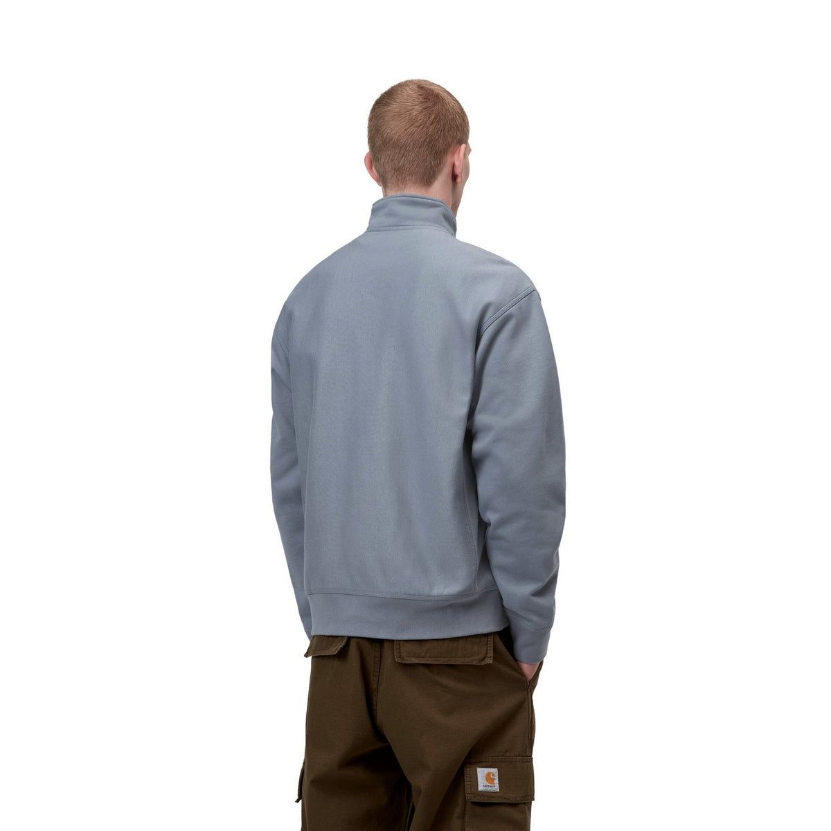 Carhartt WIP Half Zip American Script Sweatshirt Shady Blue