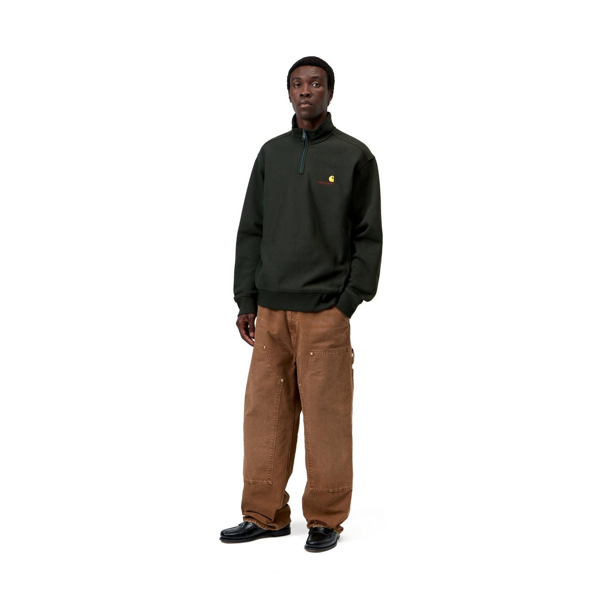 Carhartt WIP Half Zip American Script Sweatshirt Raven