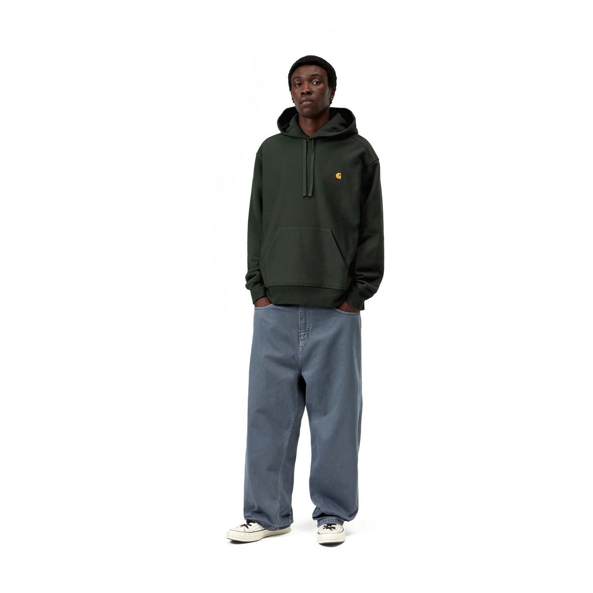 Carhartt WIP Hooded American Script Sweatshirt Raven