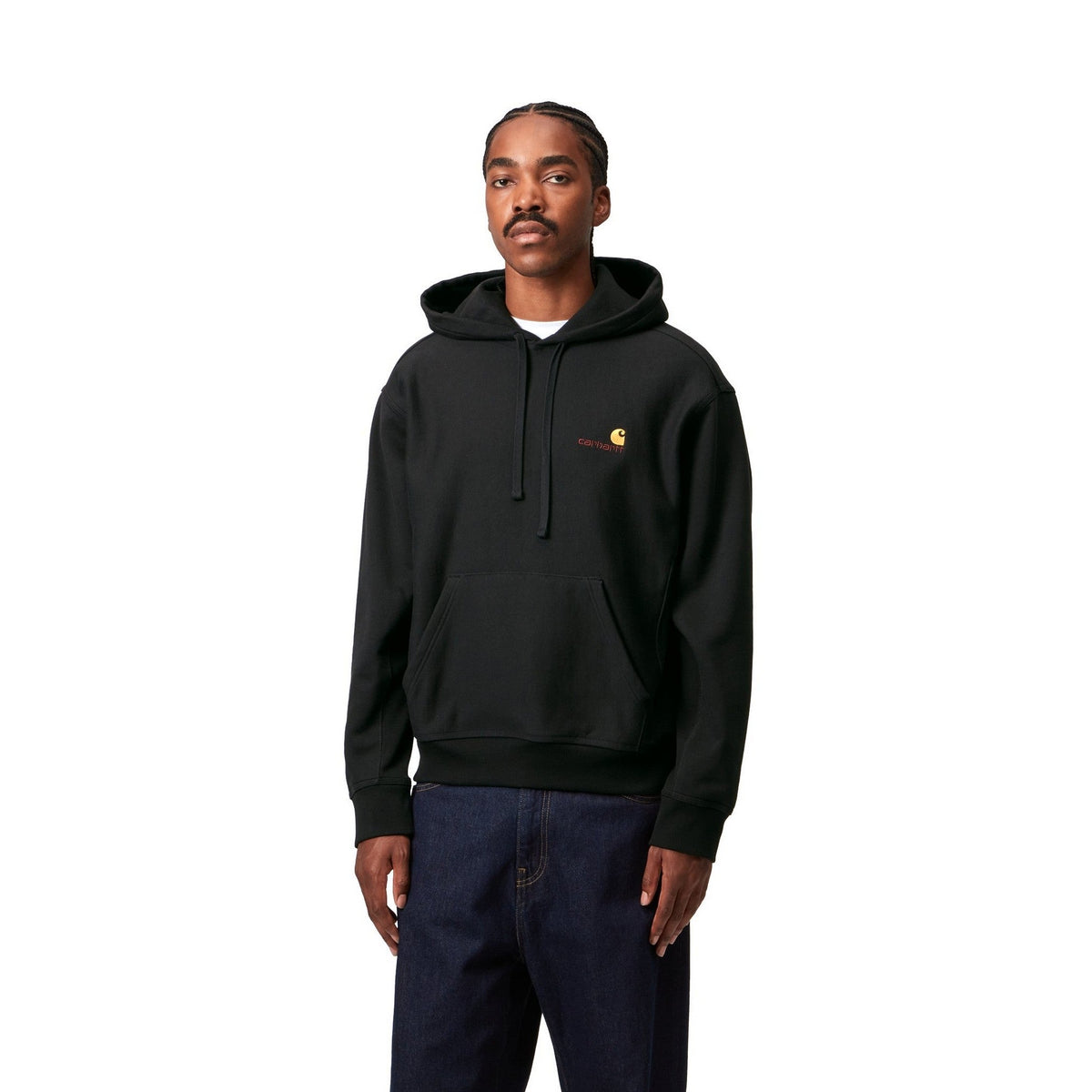 Carhartt WIP Hooded American Script Sweatshirt Black