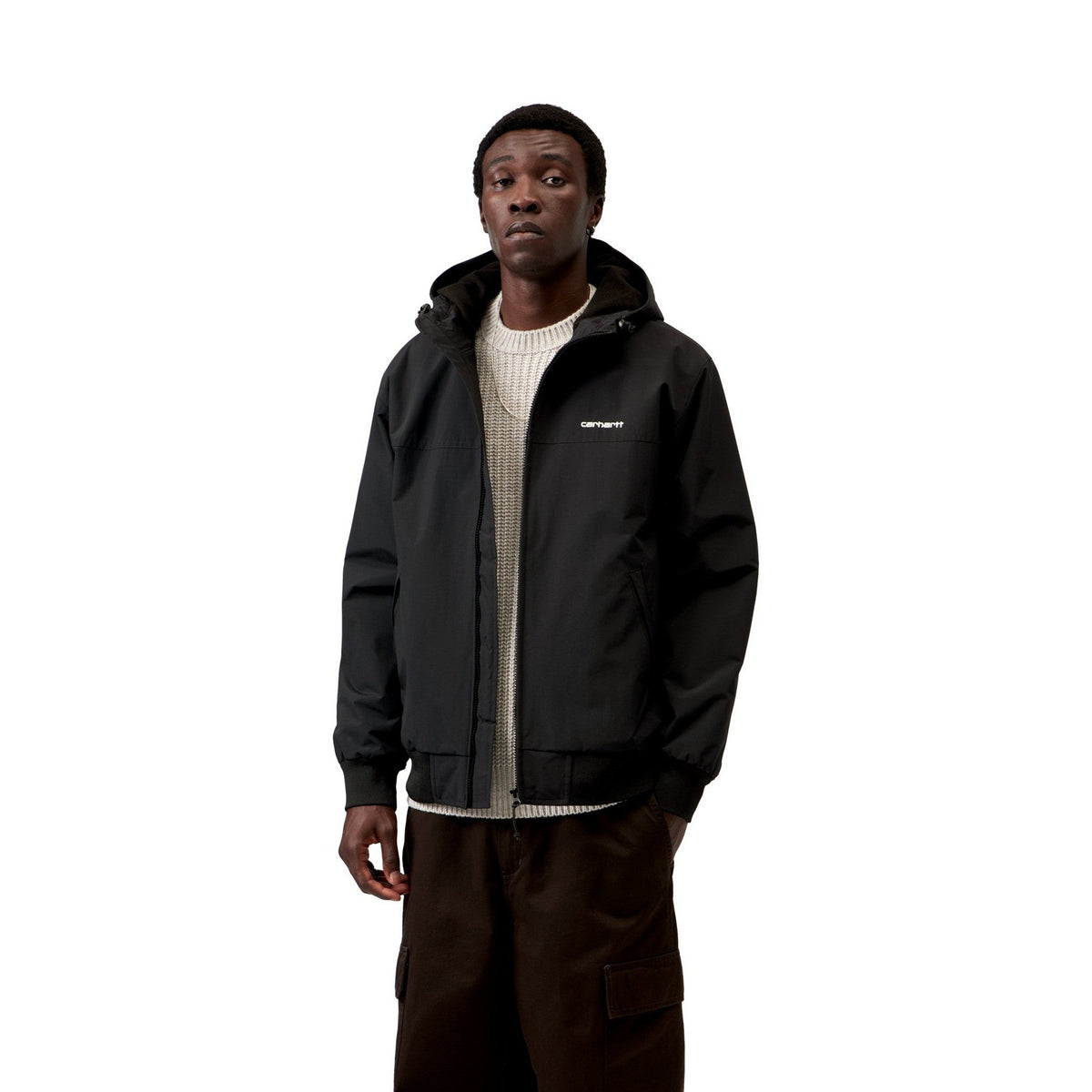 Carhartt WIP Hooded Sail Jacket Black / White