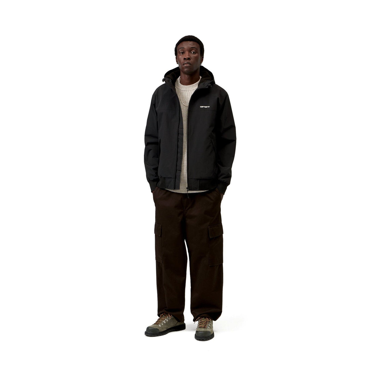 Carhartt WIP Hooded Sail Jacket Black / White