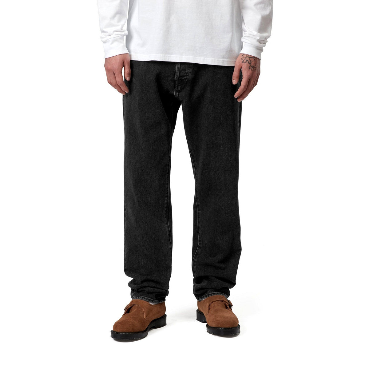 Carhartt WIP Klondike Pant Black, Stone washed