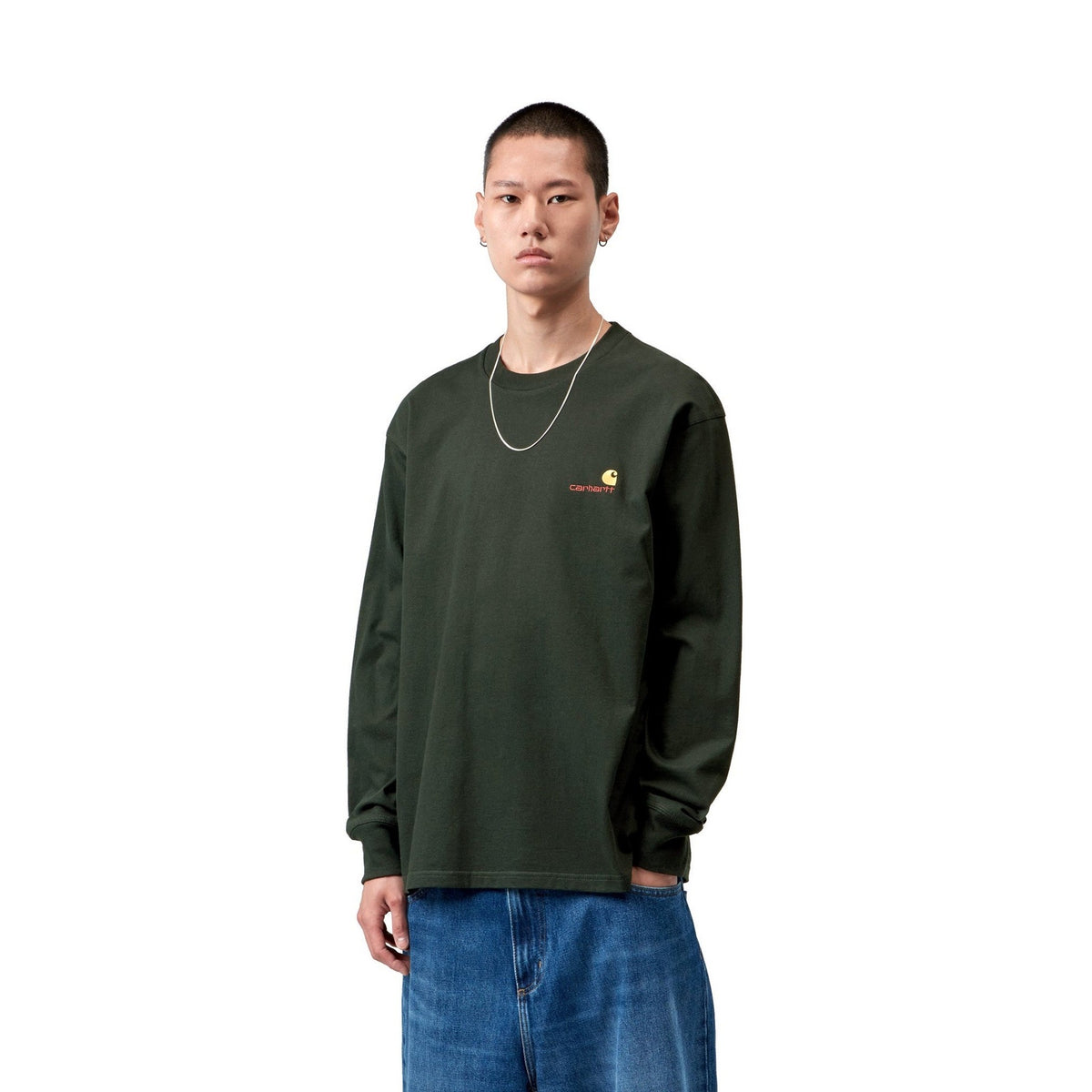 Carhartt WIP L/S American Script T-Shirt Raven