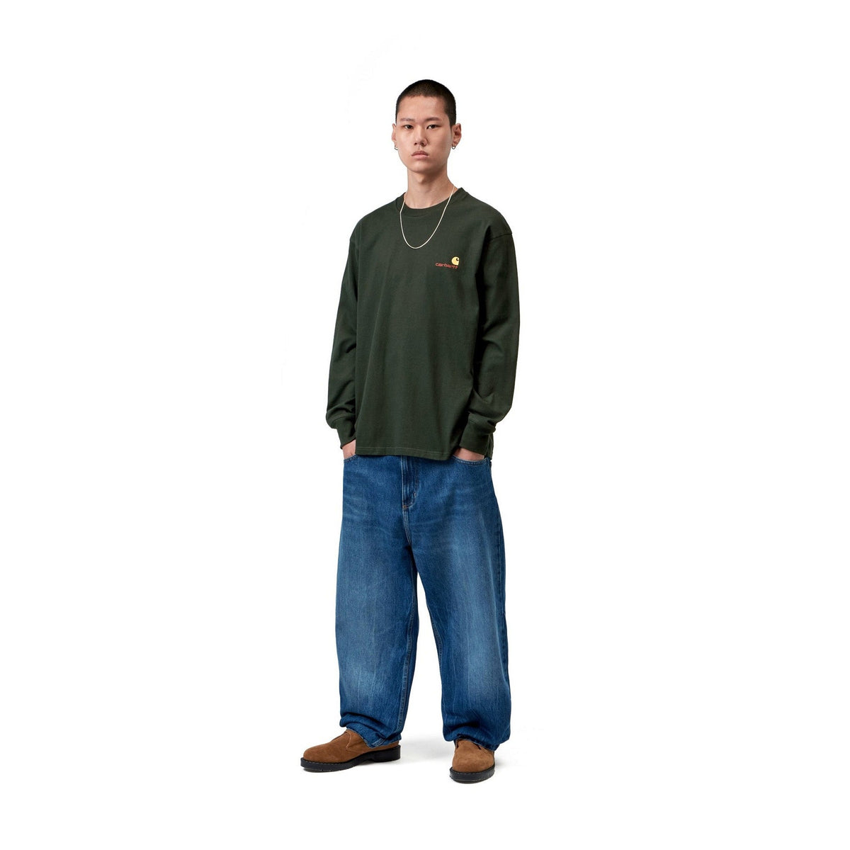 Carhartt WIP L/S American Script T-Shirt Raven