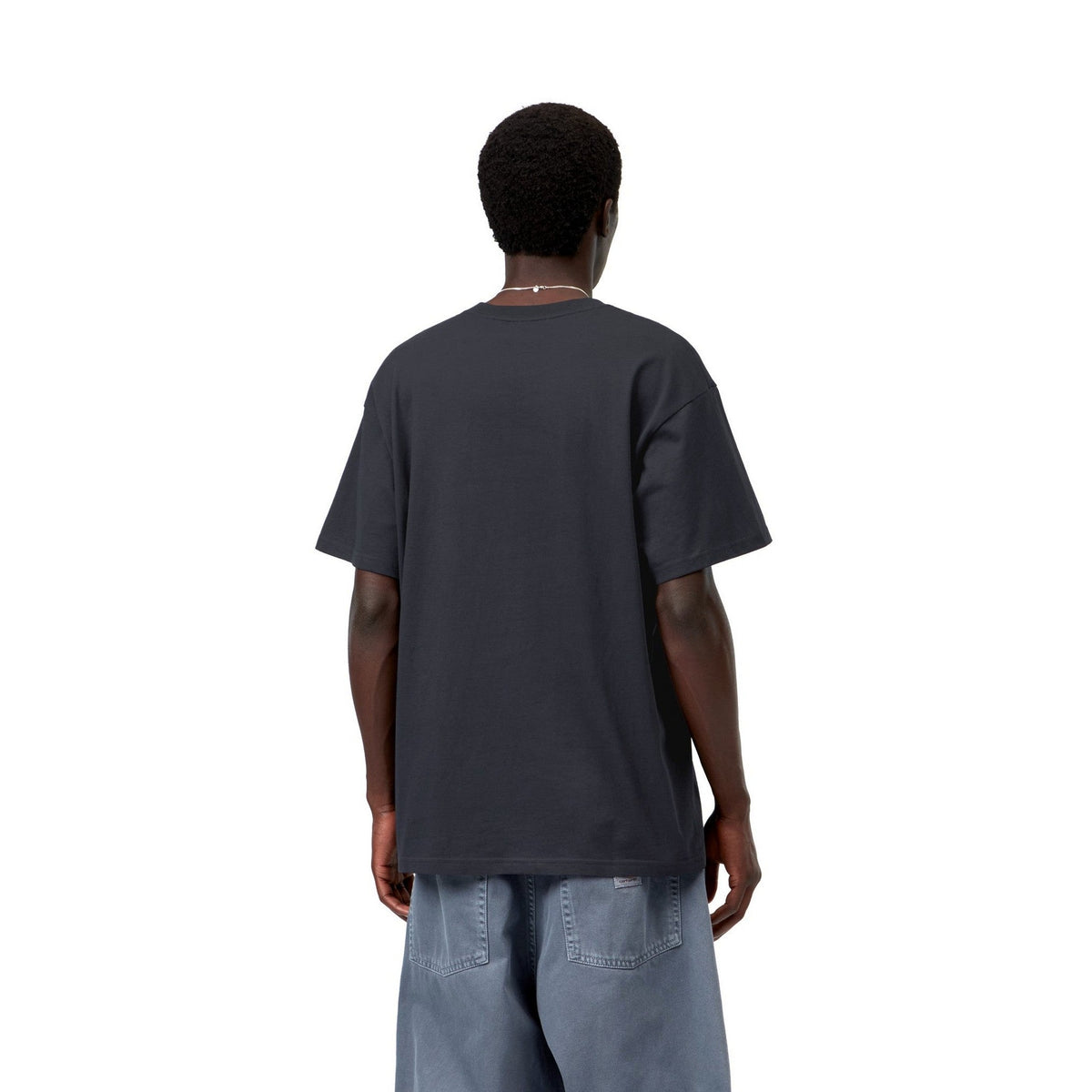 Carhartt WIP S/S Script Embroidery T-Shirt Dark Navy / White