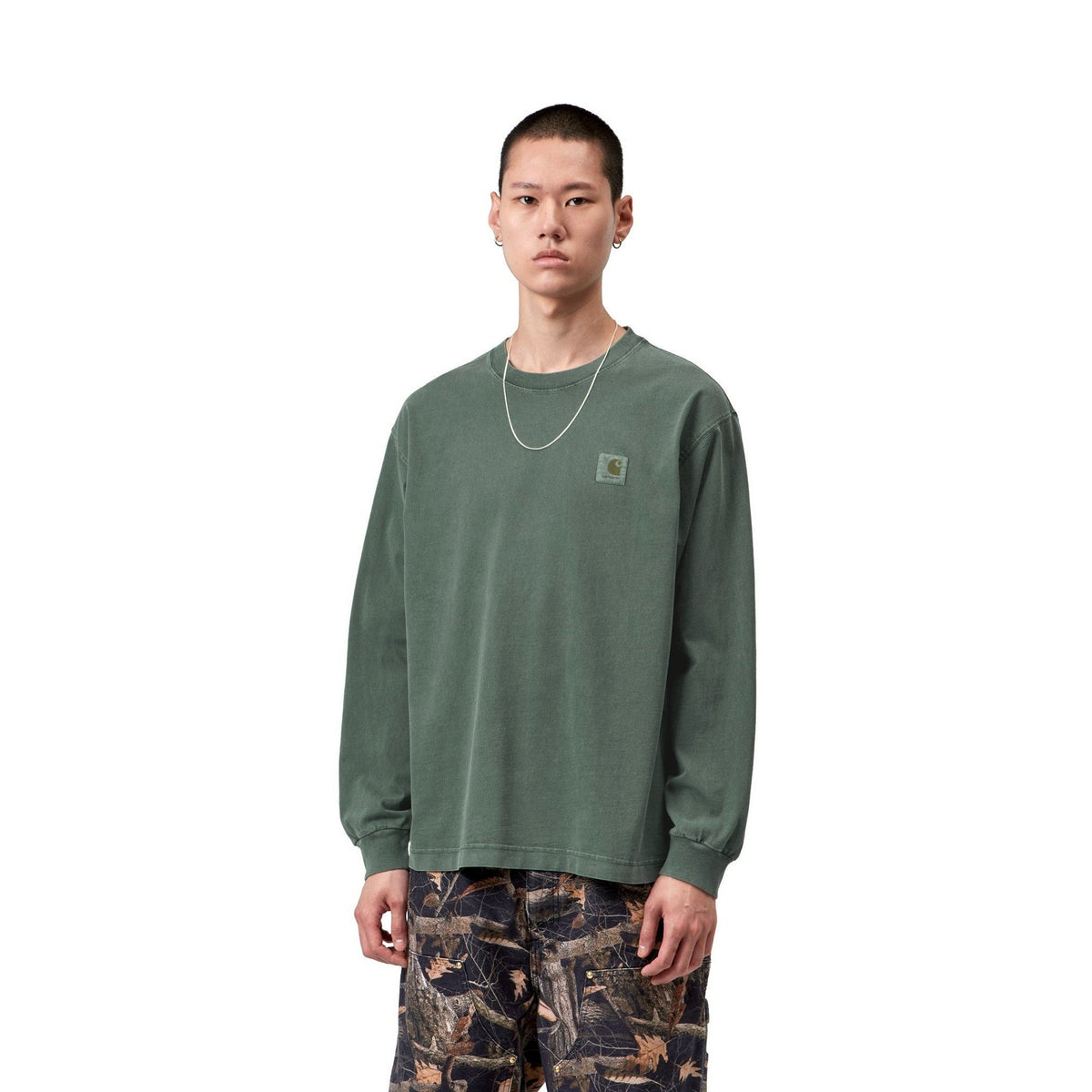 Carhartt WIP L/S Vista T-Shirt Dark Scarab, Garment dyed