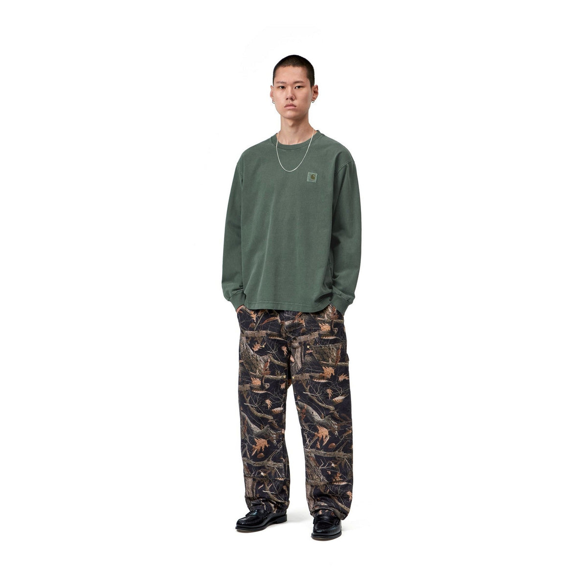 Carhartt WIP L/S Vista T-Shirt Dark Scarab, Garment dyed