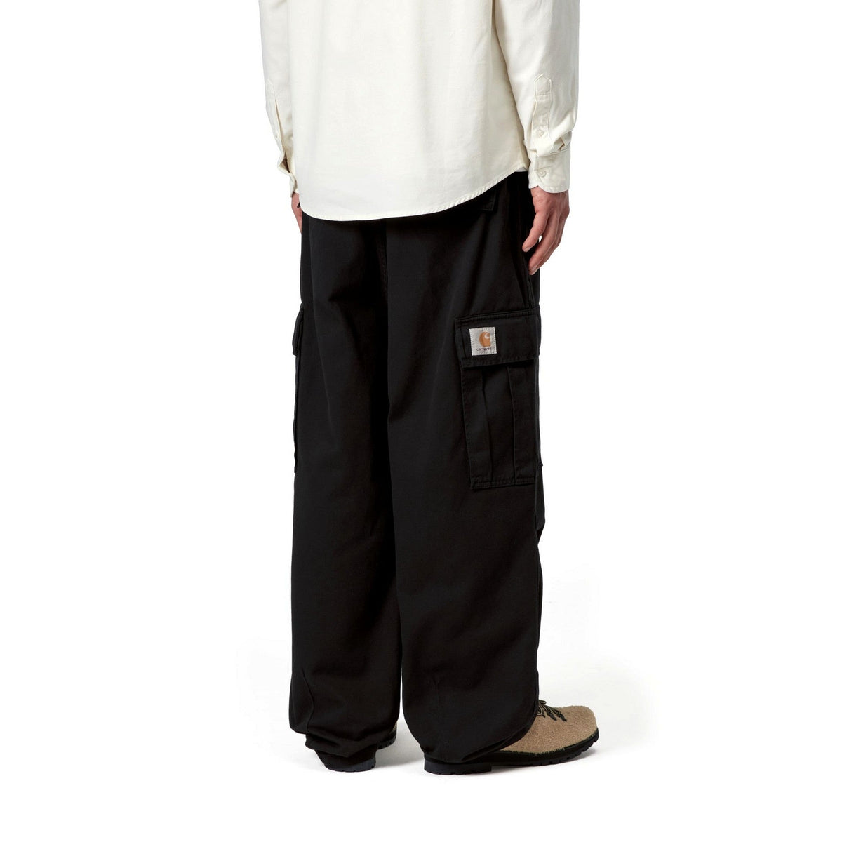 Carhartt WIP Cole Cargo Pant Black, Garment dyed