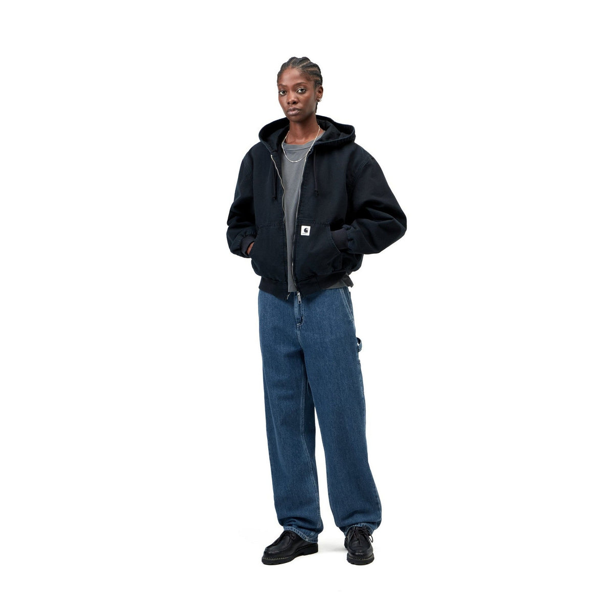 Carhartt WIP Women's Pierce Pant Straight Blue, Stone washed