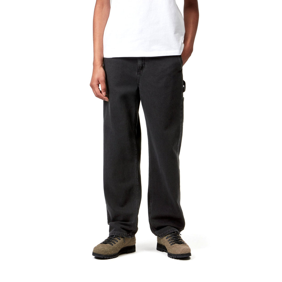 Carhartt WIP Women's Pierce Pant Straight Black, Stone washed