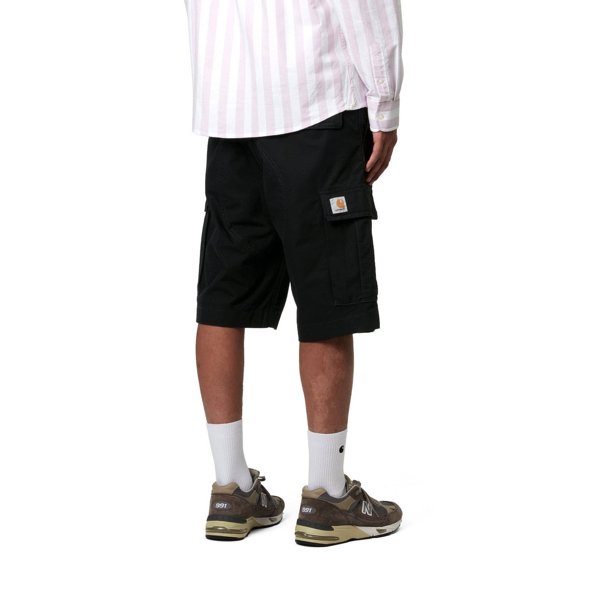 Carhartt WIP Regular Cargo Short Black, Garment dyed