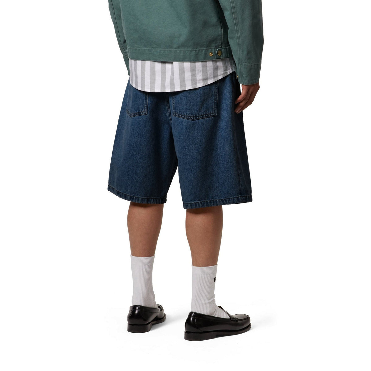 Carhartt WIP Brandon Short Blue, Stone washed