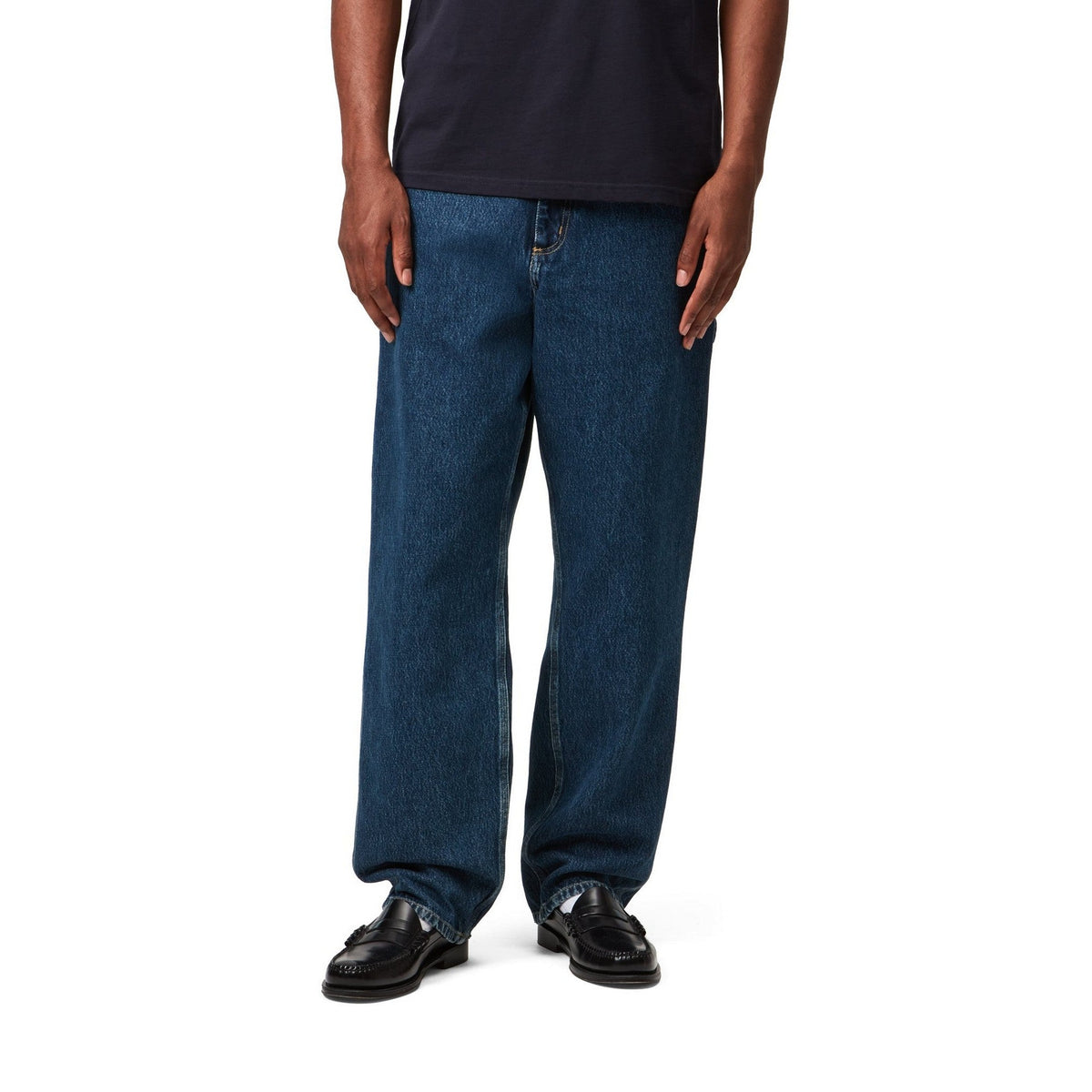 Carhartt WIP Single Knee Pant Blue, Stone washed