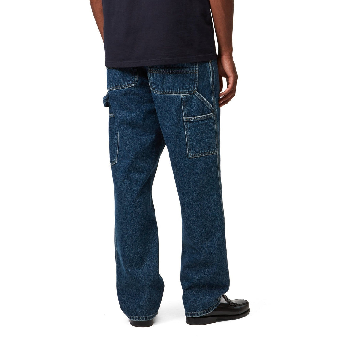 Carhartt WIP Single Knee Pant Blue, Stone washed