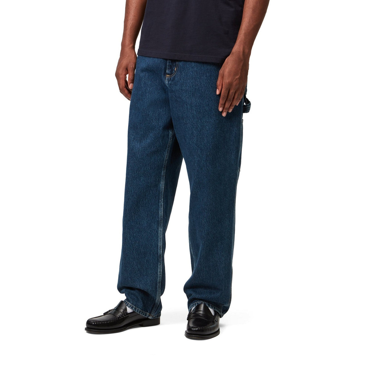 Carhartt WIP Single Knee Pant Blue, Stone washed