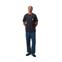 Carhartt WIP Single Knee Pant Blue, Stone washed