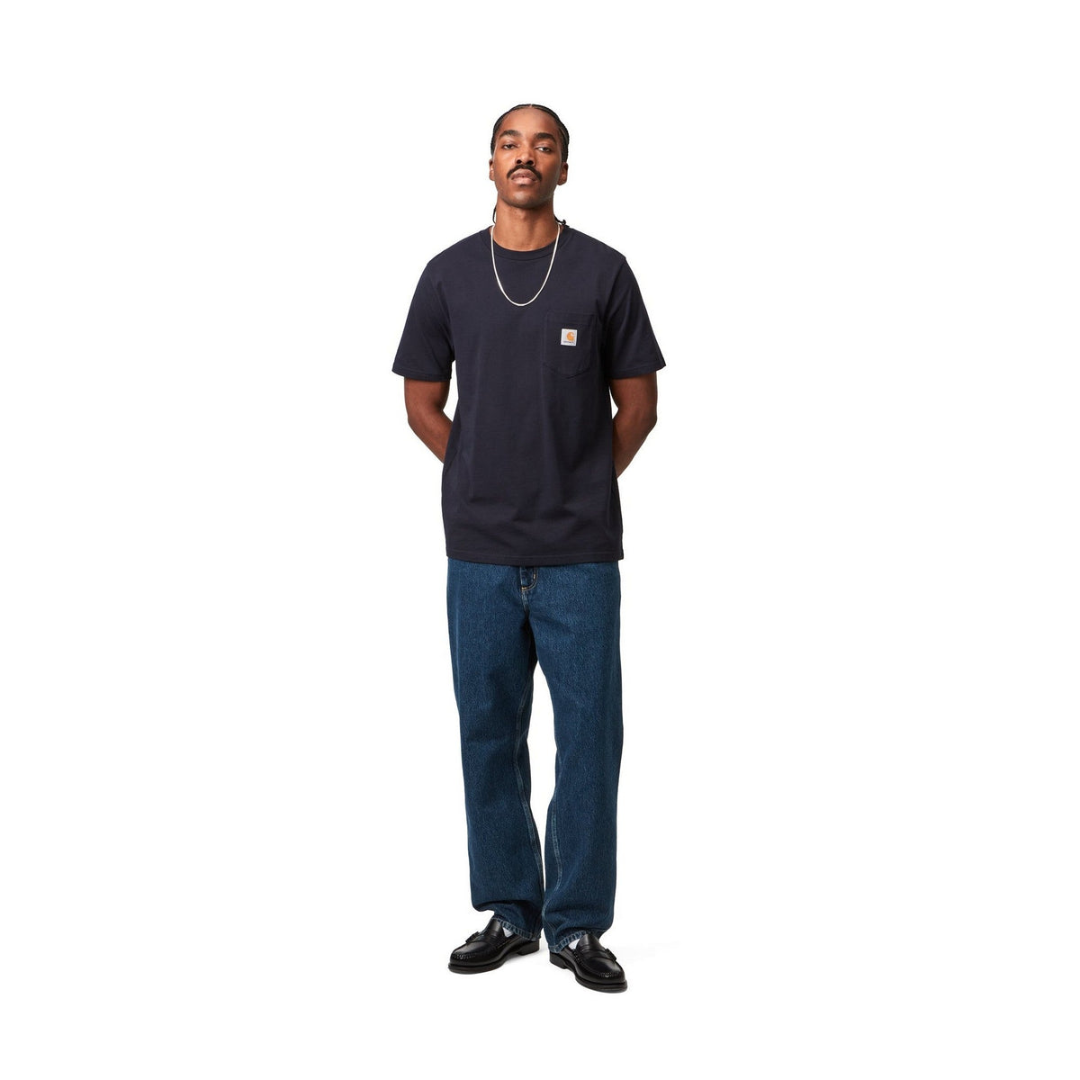 Carhartt WIP Single Knee Pant Blue, Stone washed