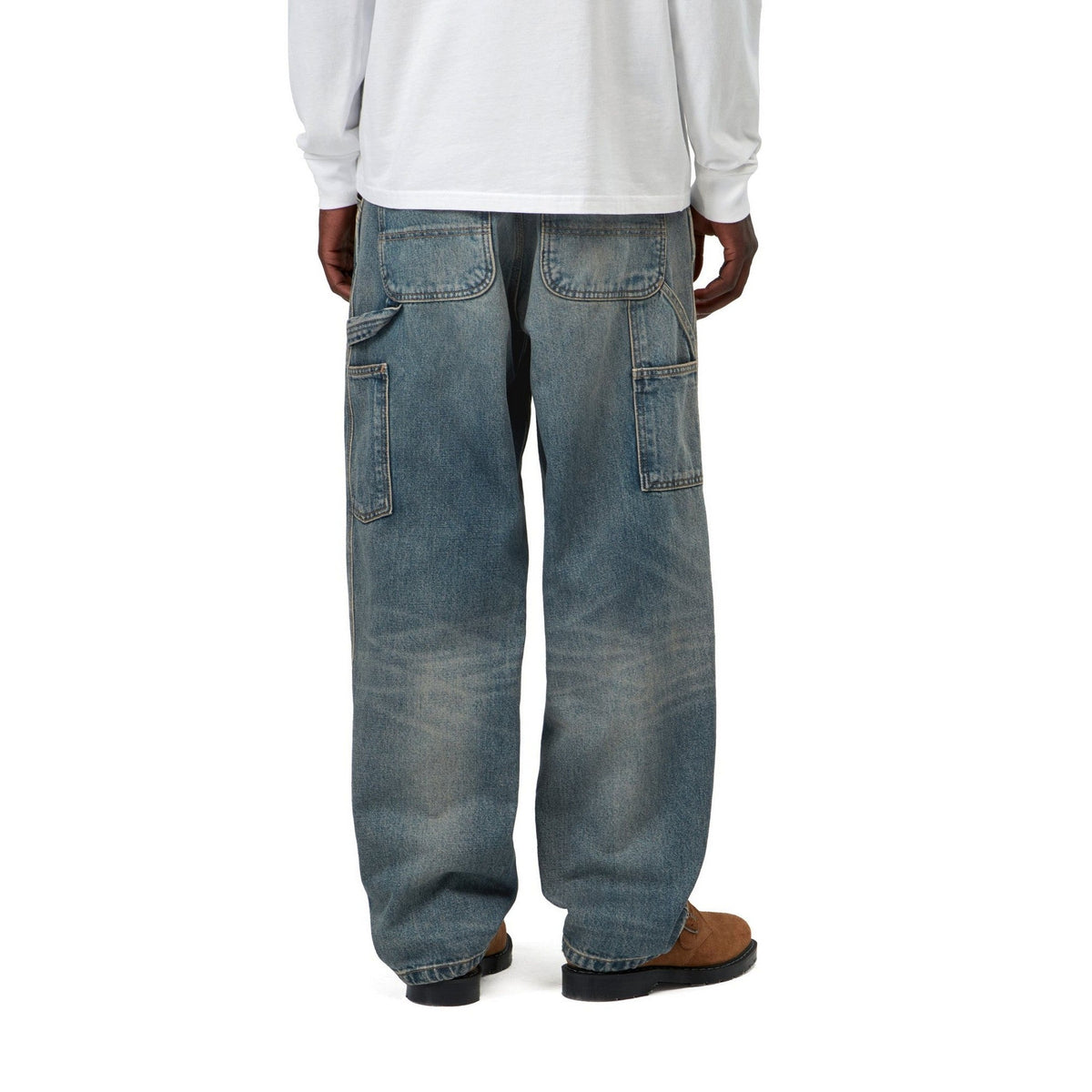 Carhartt WIP Single Knee Pant Blue, Worn used wash