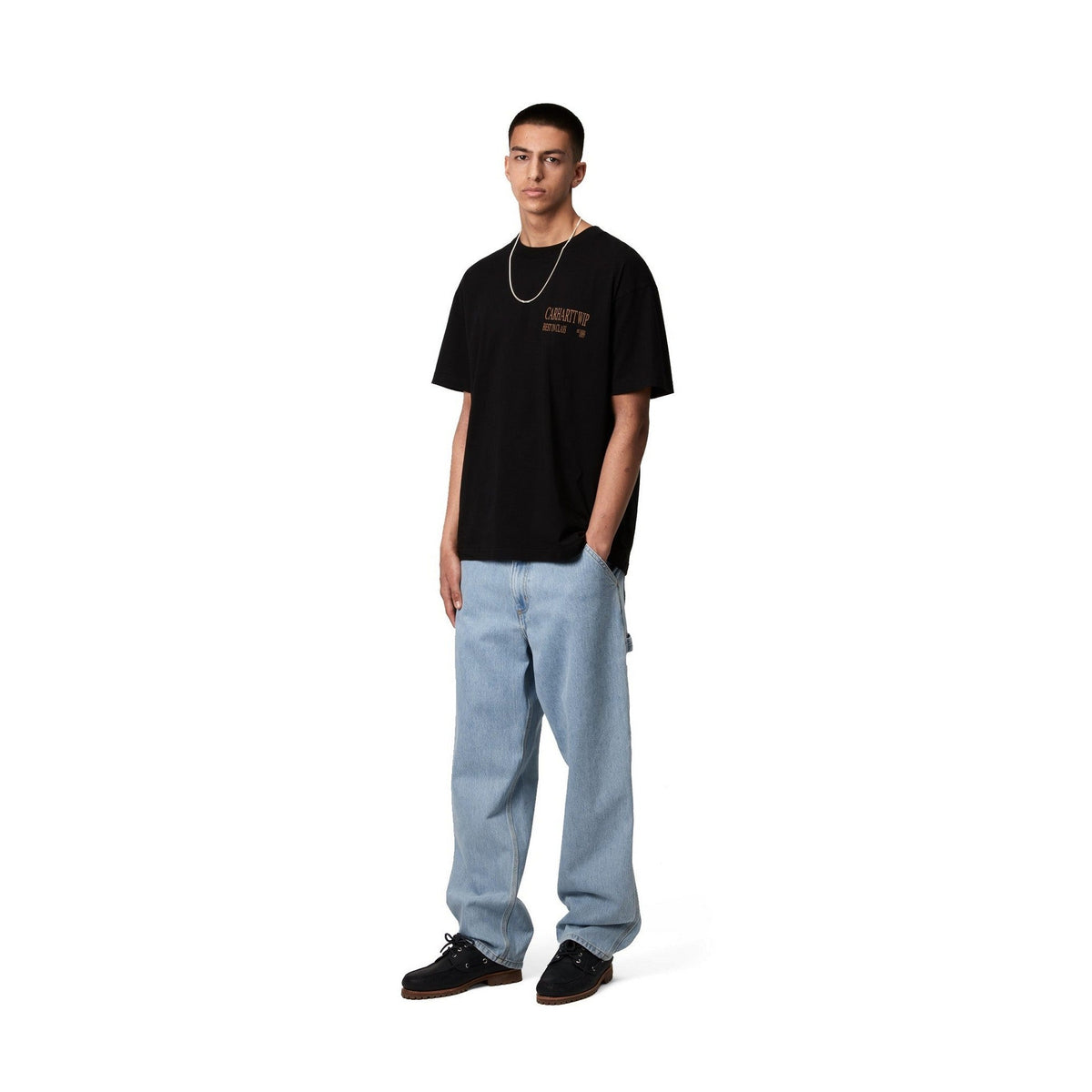 Carhartt WIP Single Knee Pant Blue, Heavy stone bleached