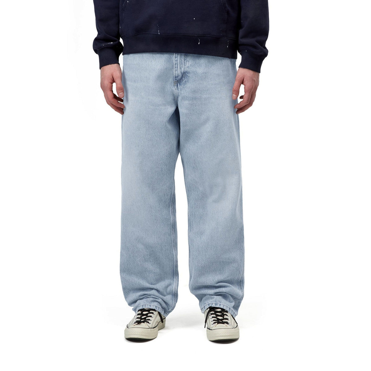 Carhartt WIP Single Knee Pant Blue, Heavy worn bleached