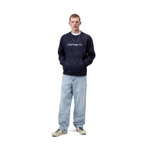 Carhartt WIP Single Knee Pant Blue, Heavy worn bleached
