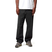 Carhartt WIP Single Knee Pant Black, Stone washed
