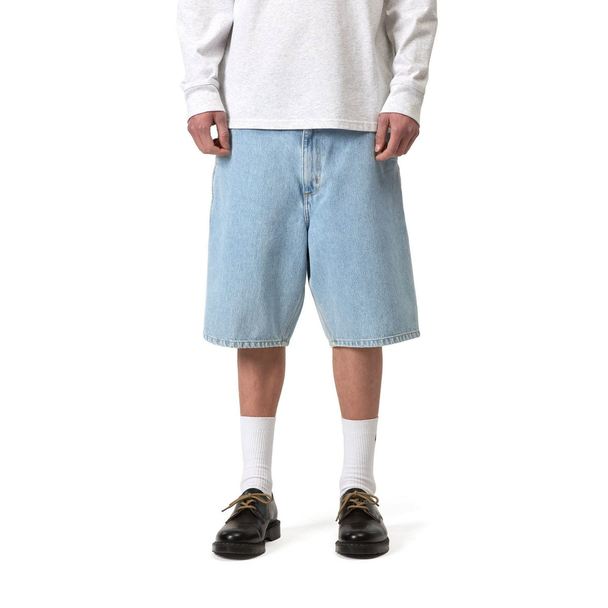 Carhartt WIP Single Knee Short Blue, Heavy stone bleached