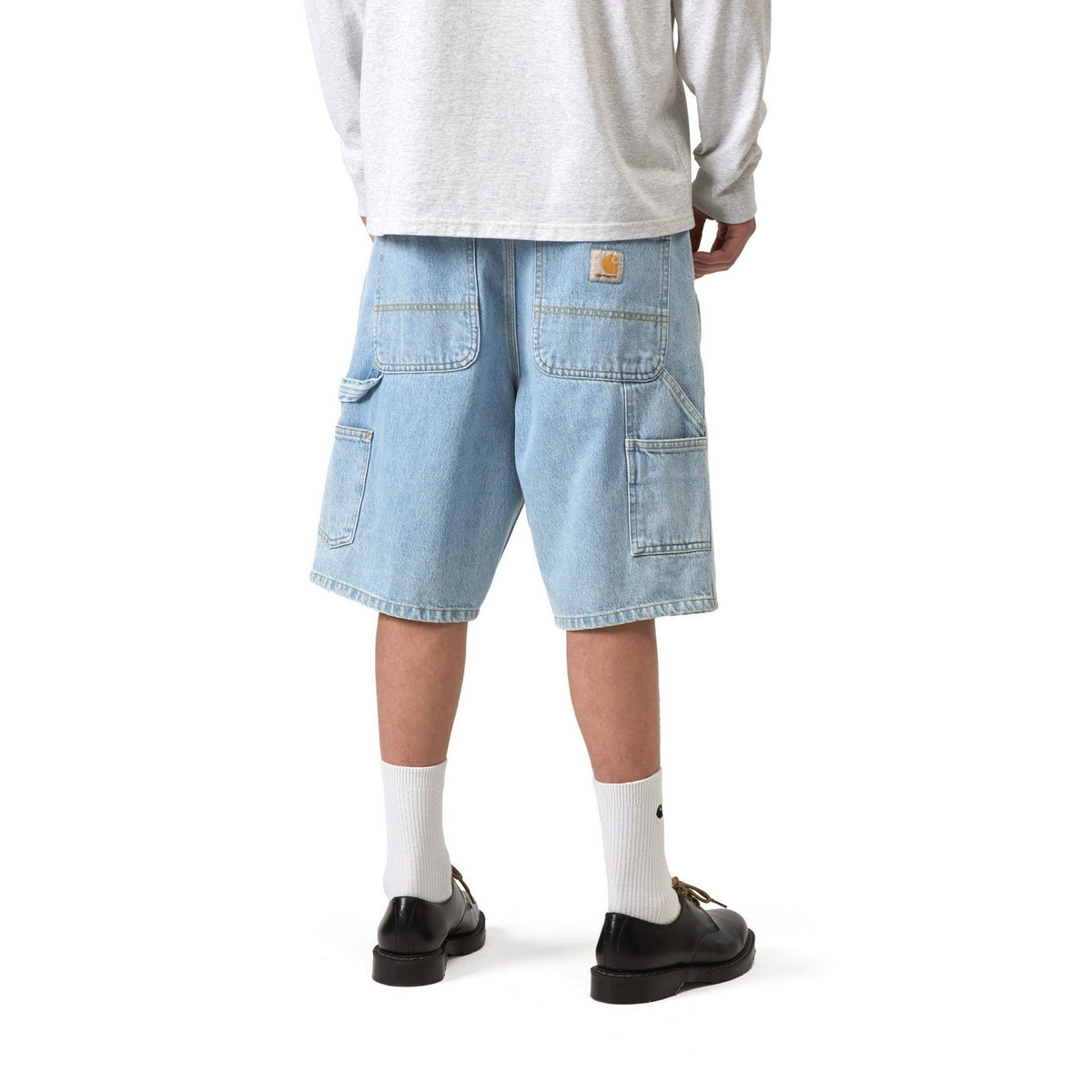 Carhartt WIP Single Knee Short Blue, Heavy stone bleached
