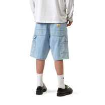 Carhartt WIP Single Knee Short Blue, Heavy stone bleached