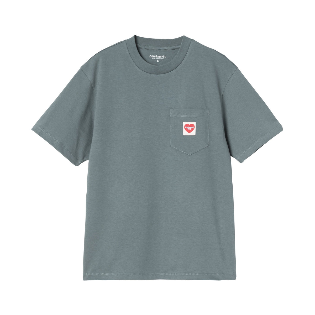 Carhartt WIP Women's S/S Pocket Heart T-Shirt Cozy Blue / Red