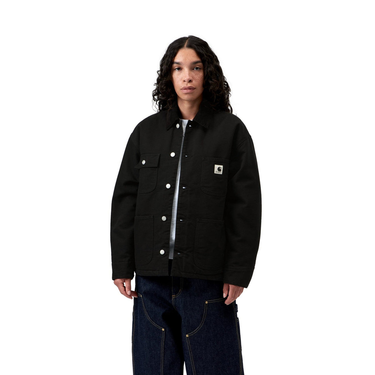 Carhartt WIP Women's OG Michigan Coat Black / Black, Rinsed