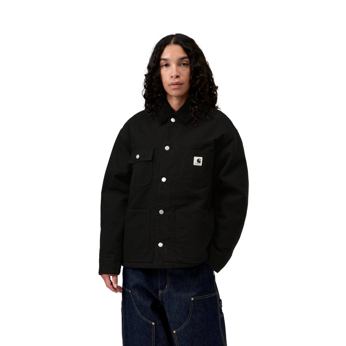 Carhartt WIP Women's OG Michigan Coat Black / Black, Rinsed