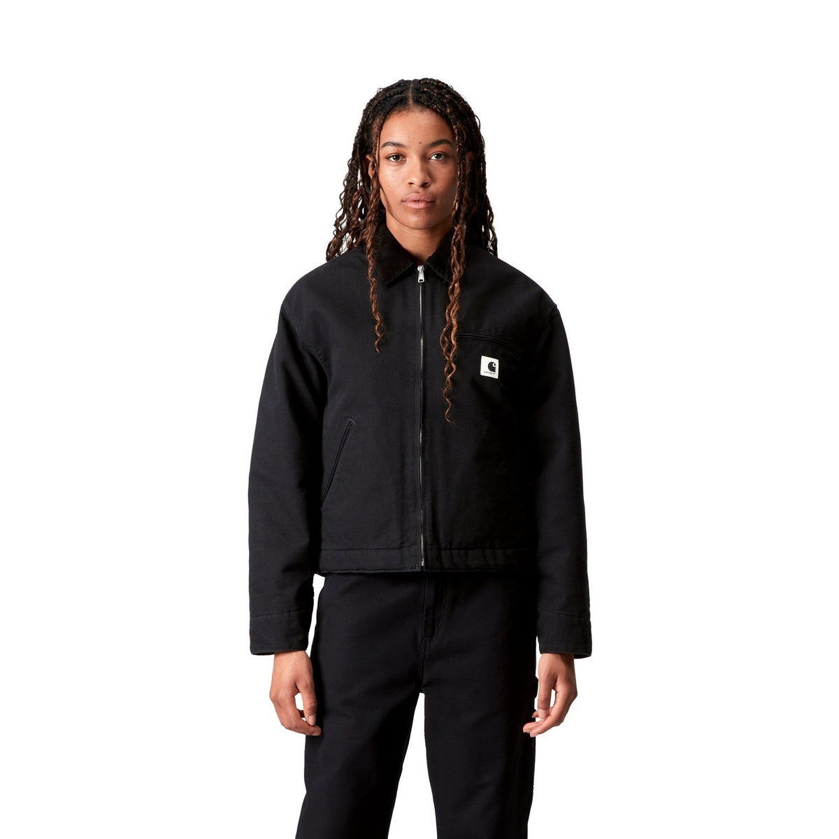 Carhartt WIP Women's OG Detroit Jacket (Winter) Black / Black, Rinsed