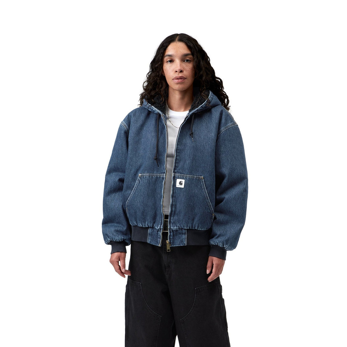 Carhartt WIP Women's OG Active Jacket (Winter) Blue, Stone washed