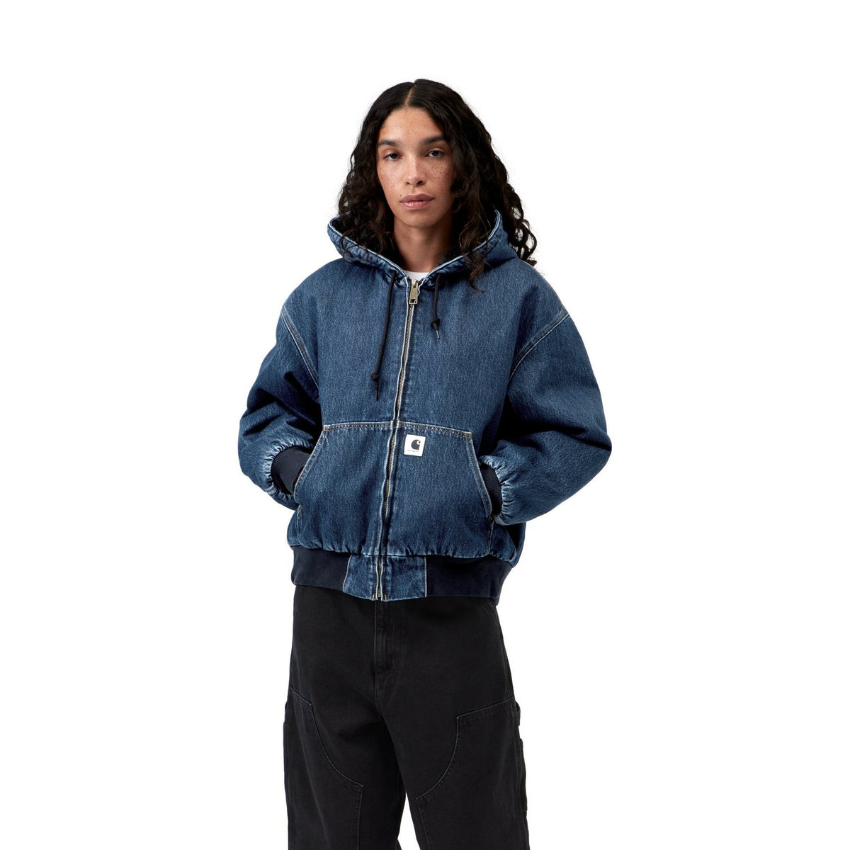 Carhartt WIP Women's OG Active Jacket (Winter) Blue, Stone washed