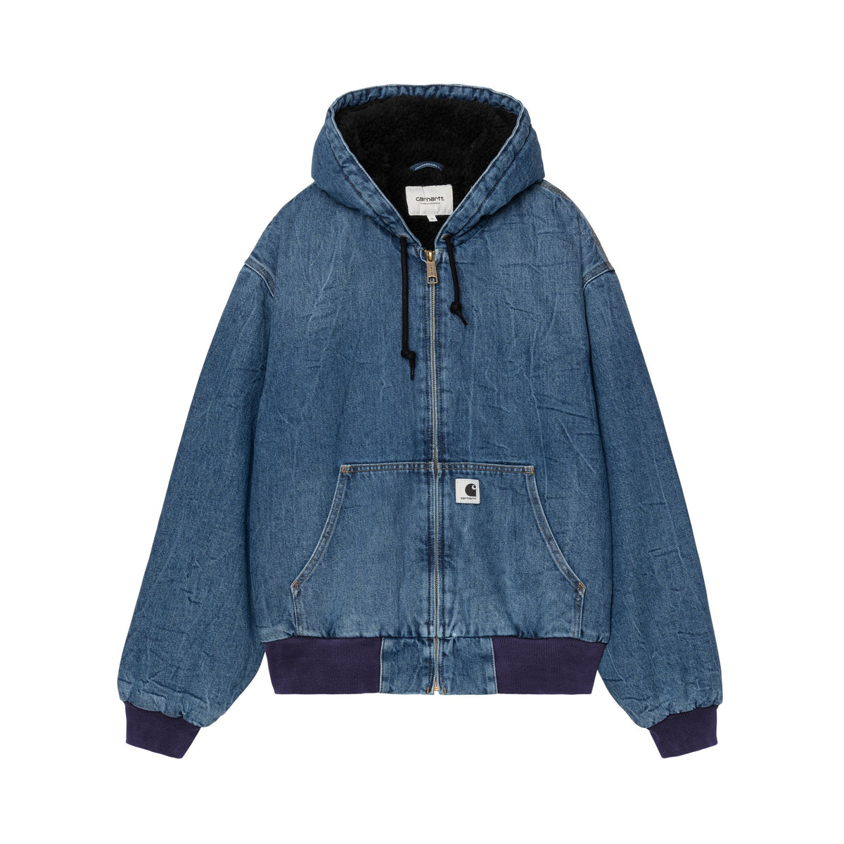 Carhartt WIP Women's OG Active Jacket (Winter) Blue, Marble used wash