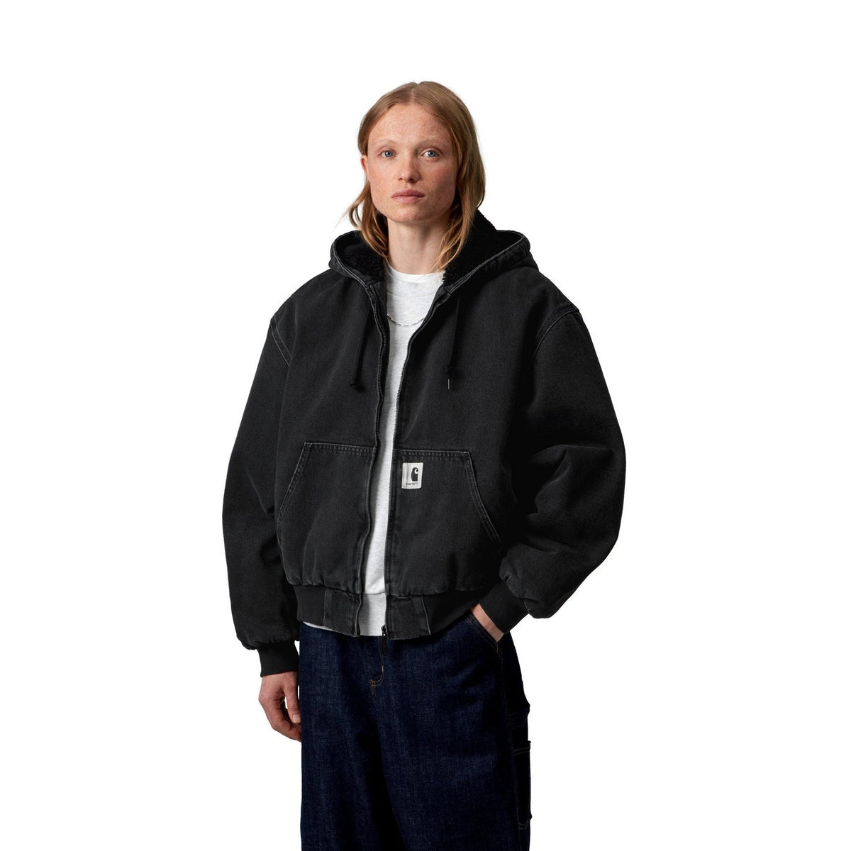 Carhartt WIP Women's OG Active Jacket (Winter) Black, Stone washed